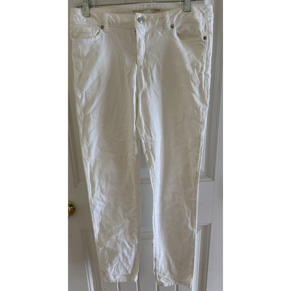 Michael Kors Women's 5 Pockets Skinny White Jeans Size 8